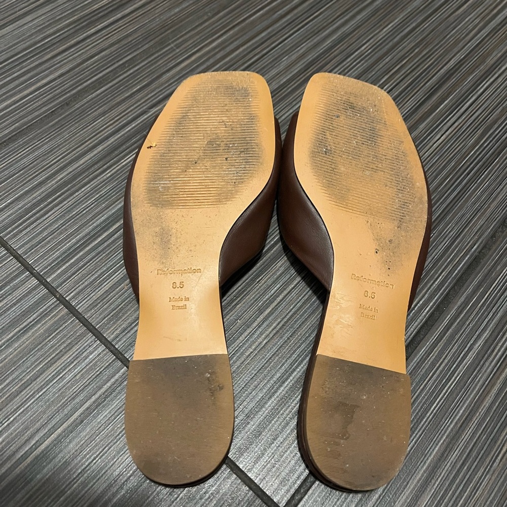 Reformation Brown Leather Sandals - Picture 3 of 3